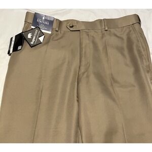 Stanford Travel Pant Men's 34x32" Performance Classic Fit Microfiber Flat Front